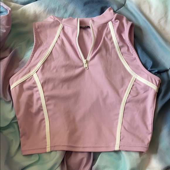 Tape crop top and biker shorts. - Picture 2 of 3